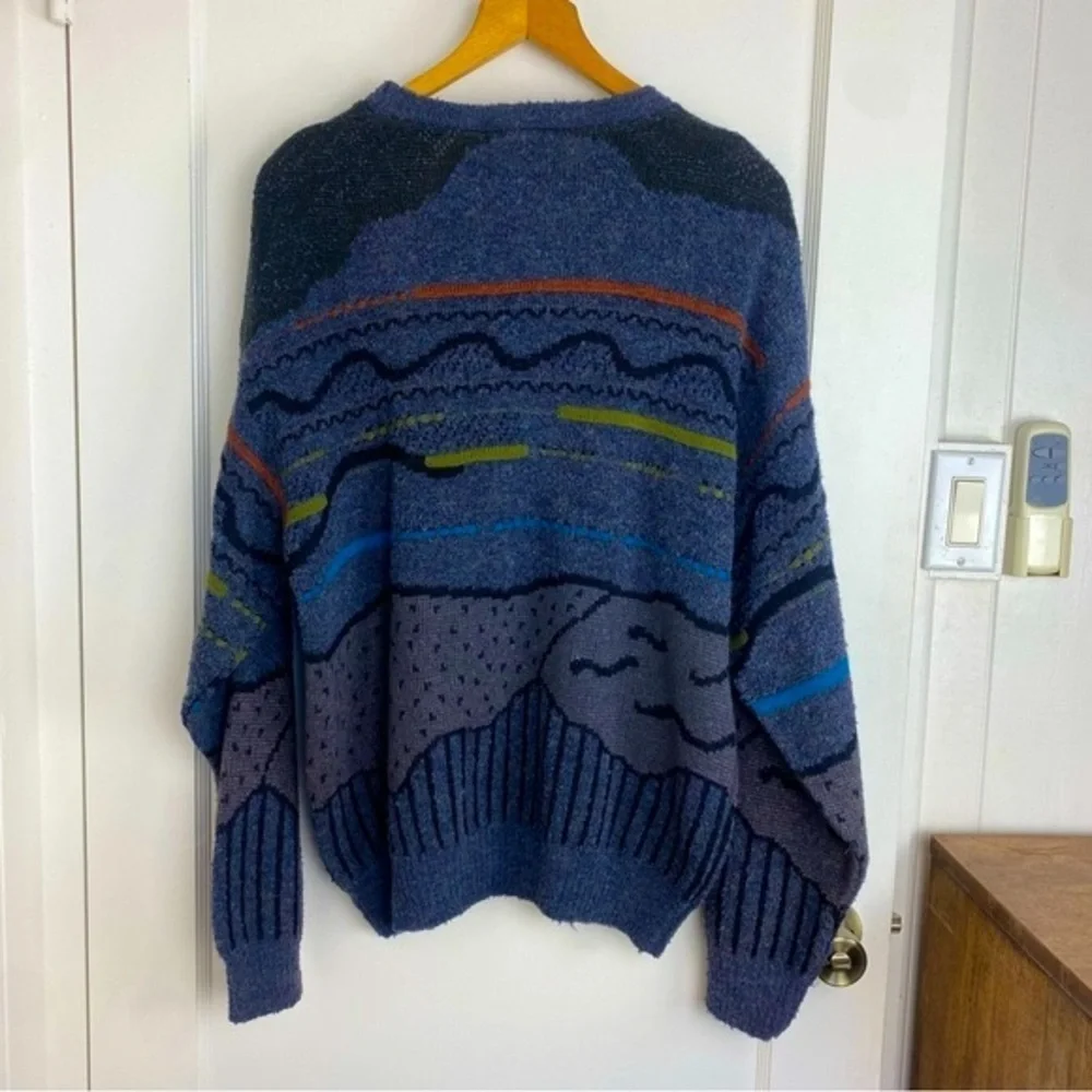 Vintage 90s Fiii Wool Blend Coogi Style Grandpa Sweater